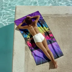 Sunshine and Beach Beach Towel Premium Quality Ultra Soft Absorbent Lightweight Durable Quick Drying Vibrant Design Perfect for Beach Pool Sunbathing Travel Summer Accessory Comfortable and Stylish