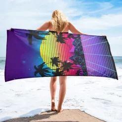 Sunshine and Beach Beach Towel Premium Quality Ultra Soft Absorbent Lightweight Durable Quick Drying Vibrant Design Perfect for Beach Pool Sunbathing Travel Summer Accessory Comfortable and Stylish