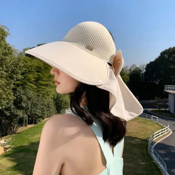 Super Wide Brim Sun Hats for Women UV Protection Beach with Neck Flap Packable Bucket Hat Sun Wraps Outdoor