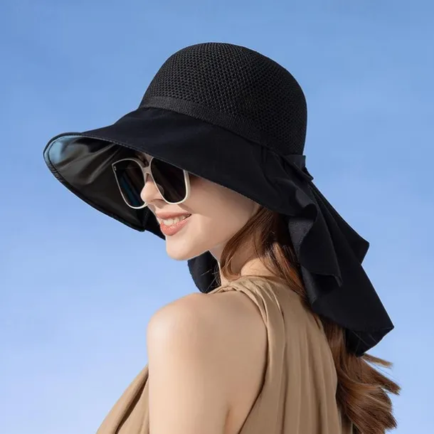Super Wide Brim Sun Hats for Women UV Protection Beach with Neck Flap Packable Bucket Hat Sun Wraps Outdoor