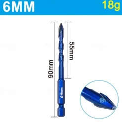 Superhard Alloy Steel Ceramic Tile Concrete Superhard Spiral Groove Eccentric Drill Bit Special Cement Triangular Drilling Tools