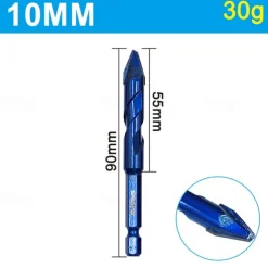 Superhard Alloy Steel Ceramic Tile Concrete Superhard Spiral Groove Eccentric Drill Bit Special Cement Triangular Drilling Tools