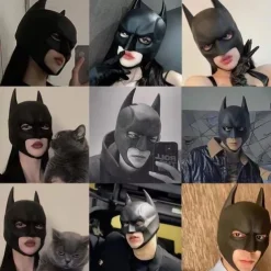 Superhero Bat Dark Knight Rise Latex Full Face Mask Halloween Rave Party Cosplay Costume Props Batman Mask Hood Mask Cosplay Bruce Wayne Latex Mask Superhero Movie Cosplay Costume Halloween Party Mask