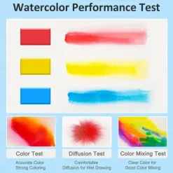 Superior 18/25/33/42 Color Solid Fan-shaped Watercolor Paint Watercolor Painting Tools Set Children's Safety Non-toxic Washable Watercolor Paint Mini Portable Travel Painting Supplies