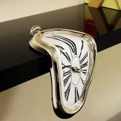 Surreal Melted Twisted Roman Numeral Wall Clocks Surrealism Style Clock Home Accessory Distorted Wall Watch Decor