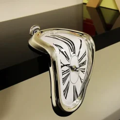 Surreal Melted Twisted Roman Numeral Wall Clocks Surrealism Style Clock Home Accessory Distorted Wall Watch Decor