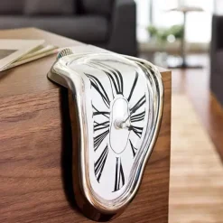 Surreal Melted Twisted Roman Numeral Wall Clocks Surrealism Style Clock Home Accessory Distorted Wall Watch Decor