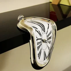 Surreal Melted Twisted Roman Numeral Wall Clocks Surrealism Style Clock Home Accessory Distorted Wall Watch Decor