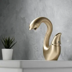 Swan Shaped Faucet Basin Mixer Tap Basin Faucet Single Handles Faucet Single Hole Bathroom Basin Faucet Mixer Tap Water Tap for Bathroom Kitchen
