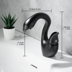 Swan Shaped Faucet Basin Mixer Tap Basin Faucet Single Handles Faucet Single Hole Bathroom Basin Faucet Mixer Tap Water Tap for Bathroom Kitchen