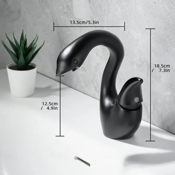 Swan Shaped Faucet Basin Mixer Tap Basin Faucet Single Handles Faucet Single Hole Bathroom Basin Faucet Mixer Tap Water Tap for Bathroom Kitchen