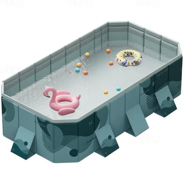 Swimming Pool for Large Dogs Foldable Ground Kids Puppy Outdoor Bathing Tubs for Camping Backyard Garden 160*120cm