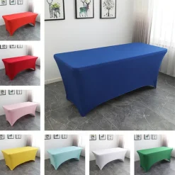 Table Cloth for Rectangular Tablecloth Black Stretch Fitted Table Cover Spandex Tablecloths Table Protector for Event, Cocktail, Wedding, Banquet or Parties