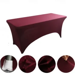 Table Cloth for Rectangular Tablecloth Black Stretch Fitted Table Cover Spandex Tablecloths Table Protector for Event, Cocktail, Wedding, Banquet or Parties