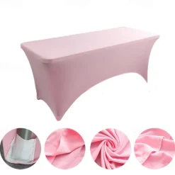 Table Cloth for Rectangular Tablecloth Black Stretch Fitted Table Cover Spandex Tablecloths Table Protector for Event, Cocktail, Wedding, Banquet or Parties