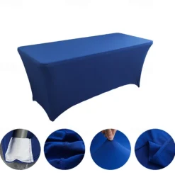 Table Cloth for Rectangular Tablecloth Black Stretch Fitted Table Cover Spandex Tablecloths Table Protector for Event, Cocktail, Wedding, Banquet or Parties