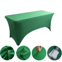 Table Cloth for Rectangular Tablecloth Black Stretch Fitted Table Cover Spandex Tablecloths Table Protector for Event, Cocktail, Wedding, Banquet or Parties