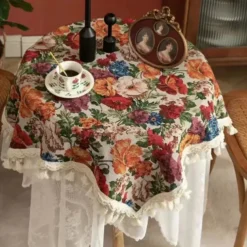 Tablecloth Decorative and Durable Table Cover Ideal for Dining and Kitchen Tables Perfect for Everyday Use or Special Occasions