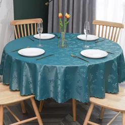 Tablecloth Round Table Cloth Wipe Clean Vinyl Spring Tablecloth Farmhouse Outdoor Picnic Cloth Table Cover For Wedding,Dining,Easter