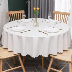 Tablecloth Round Table Cloth Wipe Clean Vinyl Spring Tablecloth Farmhouse Outdoor Picnic Cloth Table Cover For Wedding,Dining,Easter
