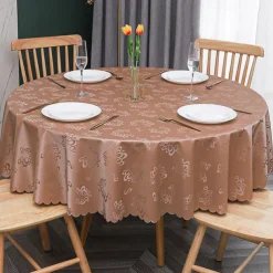 Tablecloth Round Table Cloth Wipe Clean Vinyl Spring Tablecloth Farmhouse Outdoor Picnic Cloth Table Cover For Wedding,Dining,Easter