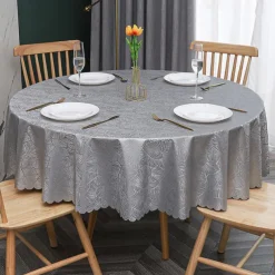 Tablecloth Round Table Cloth Wipe Clean Vinyl Spring Tablecloth Farmhouse Outdoor Picnic Cloth Table Cover For Wedding,Dining,Easter