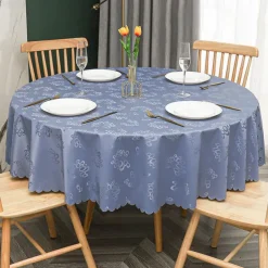 Tablecloth Round Table Cloth Wipe Clean Vinyl Spring Tablecloth Farmhouse Outdoor Picnic Cloth Table Cover For Wedding,Dining,Easter