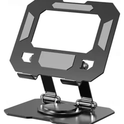 Tablet Stand Holder for Desk with 360 Rotating Base Aluminum Dual Rod Support Adjustable Compatible for Pad Pro 13 12 11 Air Mini 5 4 3 Phone E-Reader