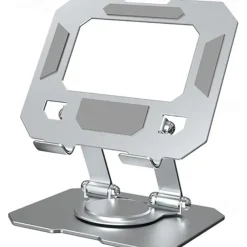 Tablet Stand Holder for Desk with 360 Rotating Base Aluminum Dual Rod Support Adjustable Compatible for Pad Pro 13 12 11 Air Mini 5 4 3 Phone E-Reader