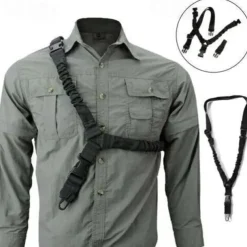 Tactical One Single Point Sling Strap Bungee Rifle Gun Sling with QD Buckle