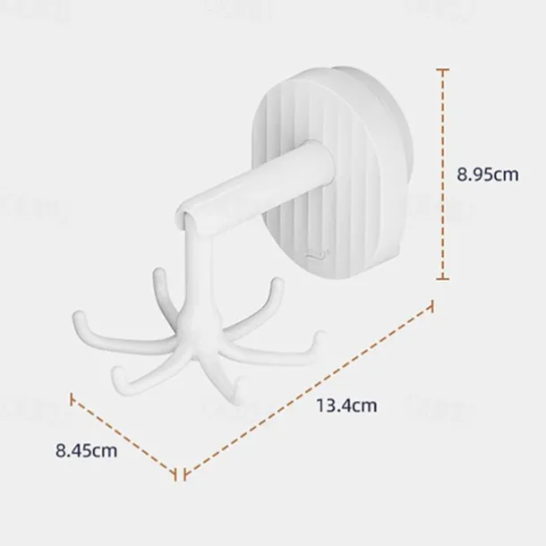 TAILI 360 Rotating Self-Adhesive Utensil Hook, Multi-Purpose Hanging Utensil Holder Vertical Flip Hooks, Rotating Folding Self Adhesive Hook for Home