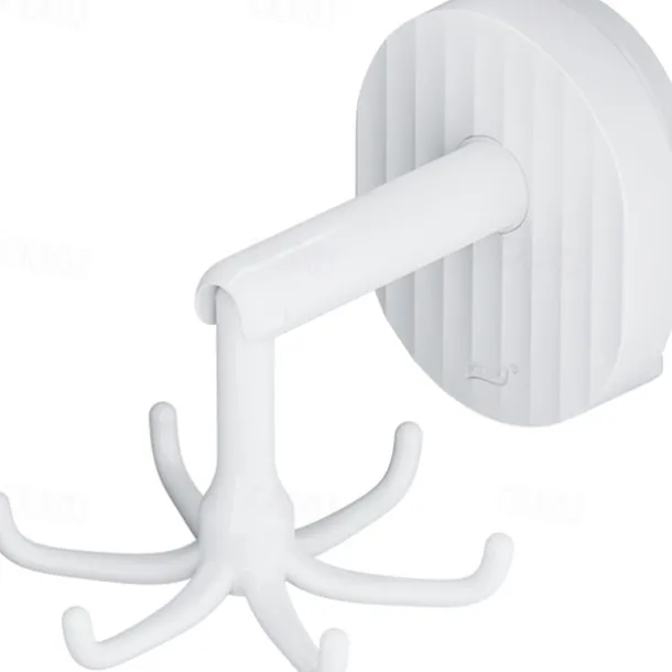 TAILI 360 Rotating Self-Adhesive Utensil Hook, Multi-Purpose Hanging Utensil Holder Vertical Flip Hooks, Rotating Folding Self Adhesive Hook for Home