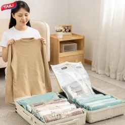 TAILI 12 Travel Compression Bags, Roll Up Space Saver Bags, Hand Roll Packing Storage Bags for Baggage, Suitcase and Cruises, No Pump or Vacuum Needed, Travel Essentials