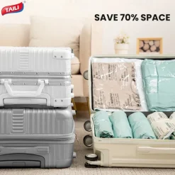 TAILI 12 Travel Compression Bags, Roll Up Space Saver Bags, Hand Roll Packing Storage Bags for Baggage, Suitcase and Cruises, No Pump or Vacuum Needed, Travel Essentials