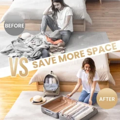 TAILI 12 Travel Compression Bags, Roll Up Space Saver Bags, Hand Roll Packing Storage Bags for Baggage, Suitcase and Cruises, No Pump or Vacuum Needed, Travel Essentials