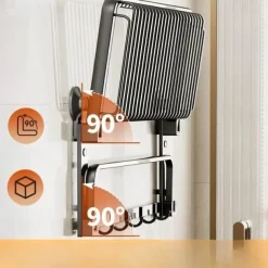 TAILI Aluminum Alloy Towel Shelf Towel Rack, Suction Cup Bathroom Storage Rack, Space Aluminum Towel Organizer Bathroom Shelf Tower Holder