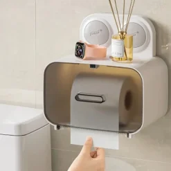 TAILI No Drilling Suction Toilet Paper Dispenser, Paper Towel Dispenser, Toilet Cover Cat Proof, for Bathroom Pantry and RV Kitchen