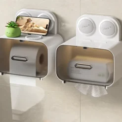 TAILI No Drilling Suction Toilet Paper Dispenser, Paper Towel Dispenser, Toilet Cover Cat Proof, for Bathroom Pantry and RV Kitchen