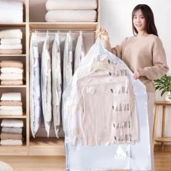 TAILI 1pcs Hanging Vacuum Storage Sealer Bags Space Saver Bag for Clothing, Suits and Jackets, Closet Organizers, Travel