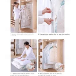 TAILI 1pcs Hanging Vacuum Storage Sealer Bags Space Saver Bag for Clothing, Suits and Jackets, Closet Organizers, Travel