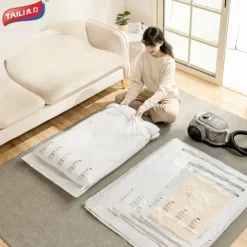 TAILI Vacuum Storage Bags, Jumbo Cube, Extra Large Vacuum Seal Bags for Clothing, Comforters, Blankets, Bedding, Closet Organization Space Saving