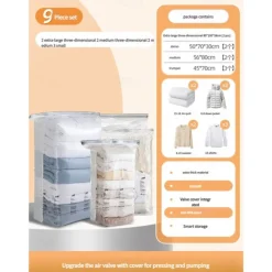 TAILI Vacuum Storage Bags, Jumbo Cube, Extra Large Vacuum Seal Bags for Clothing, Comforters, Blankets, Bedding, Closet Organization Space Saving