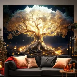 Tapestry Banners Wall Hangings Tree of Life Forest Mystic Bedroom Living Room Dorm Decorations Wall Door Background