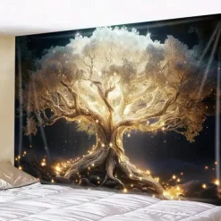 Tapestry Banners Wall Hangings Tree of Life Forest Mystic Bedroom Living Room Dorm Decorations Wall Door Background