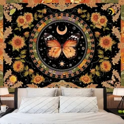 Tapestry Banners Wall Hangings Butterfly Bohemian Boho Bedroom Living Room Dorm Decorations Wall Door Background