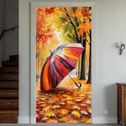 Tapestry Door Cover Outdoor Banners Forest 3D Aesthetic Bedroom Living Room Front Door Decorations Wall Door Background