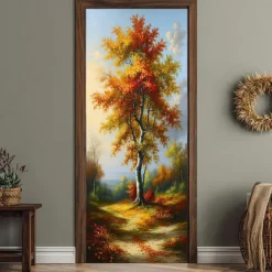 Tapestry Door Cover Outdoor Banners Forest 3D Aesthetic Bedroom Living Room Front Door Decorations Wall Door Background