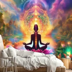 Tapestry Wall Hangings Seven Chakra Yoga Meditation Mystic Bedroom Living Room Dorm Decorations Wall Door Background