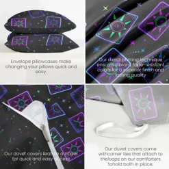 Tarot Card Duvet Cover 100% Cotton Full Size Bedding Set Bed Sets Quilt Cover Soft Lightweight Comforter Cover with 2 Pillowcases for All Season