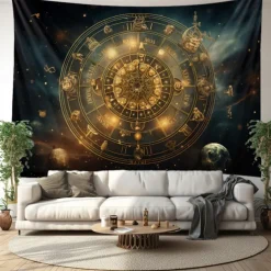 Tarot Divination Astrology Hanging Tapestry Wall Art Large Tapestry Mural Decor Photograph Backdrop Blanket Curtain Home Bedroom Living Room Decoration